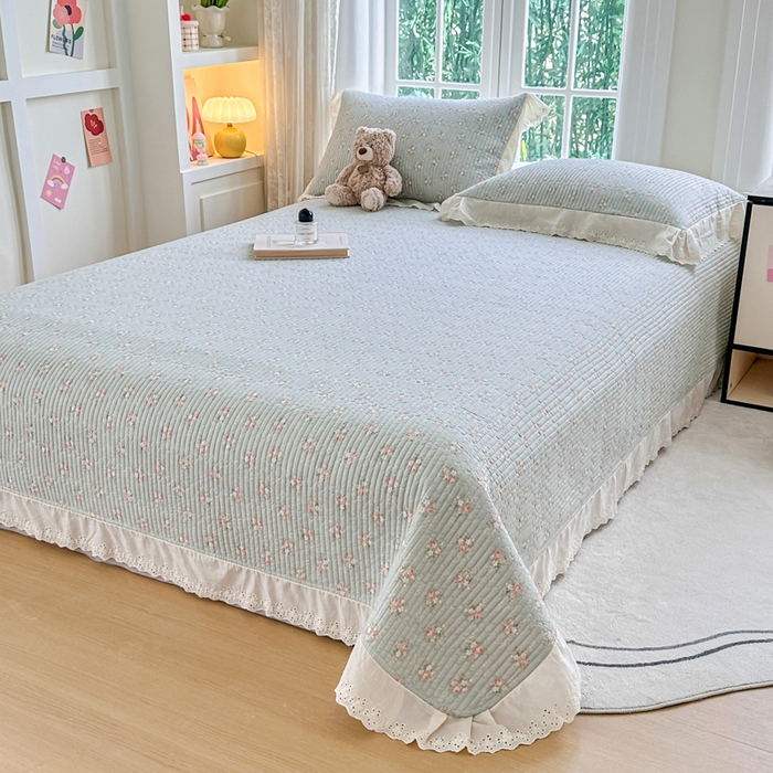 91家纺网 家纺一手货源 找家纺 岚吉家纺 2025新款全棉棉花床盖四件套 游花间