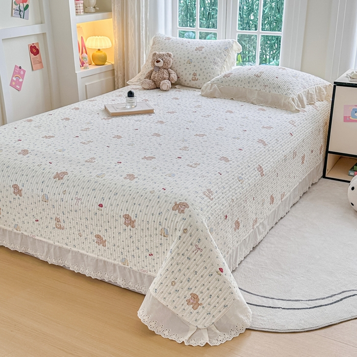 91家纺网 家纺一手货源 找家纺 岚吉家纺 2025新款全棉棉花床盖四件套 蘑菇狗