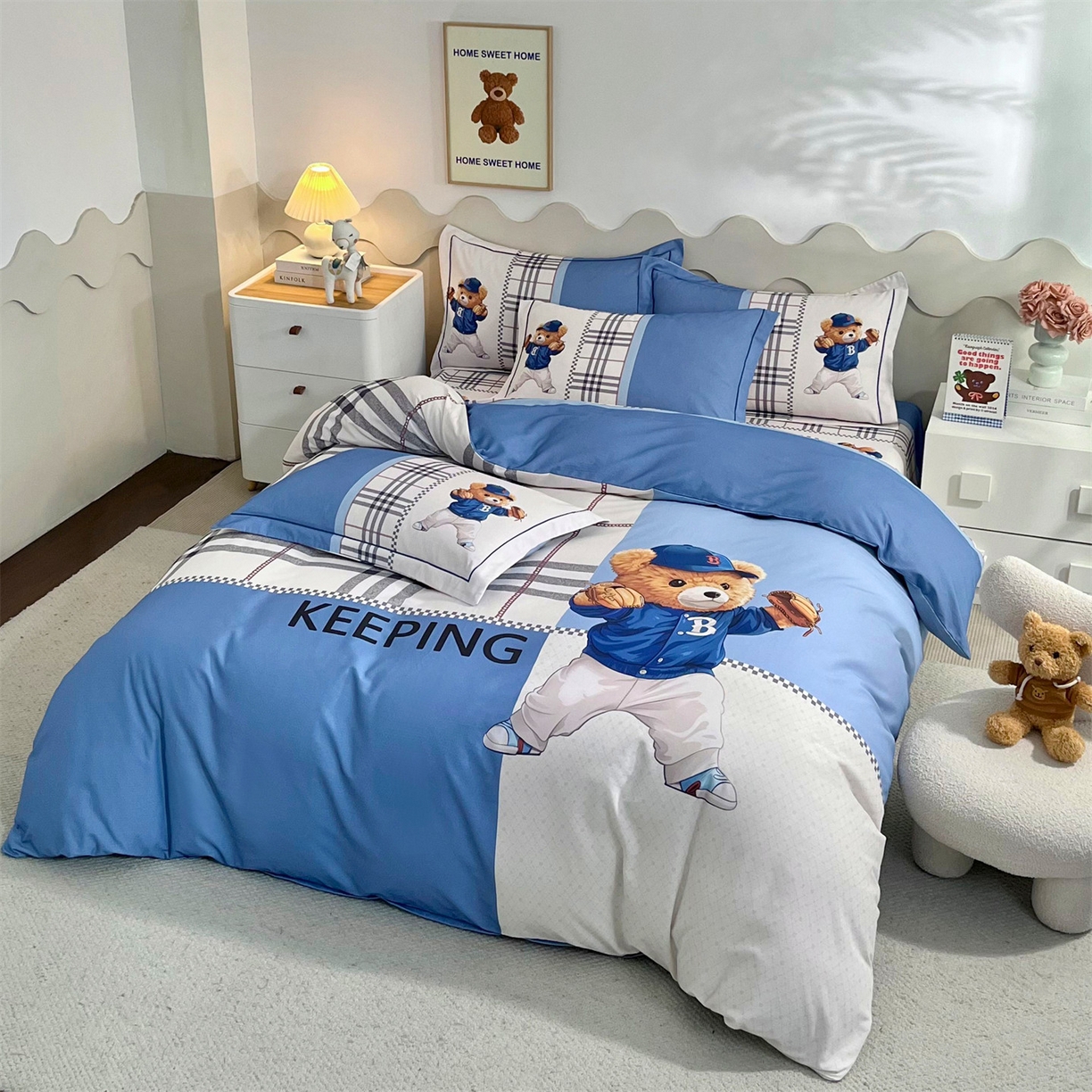 91家纺网 家纺一手货源 找家纺 曼秀琳 2025秋冬新款全棉磨毛印花四件套 巴克队长-兰