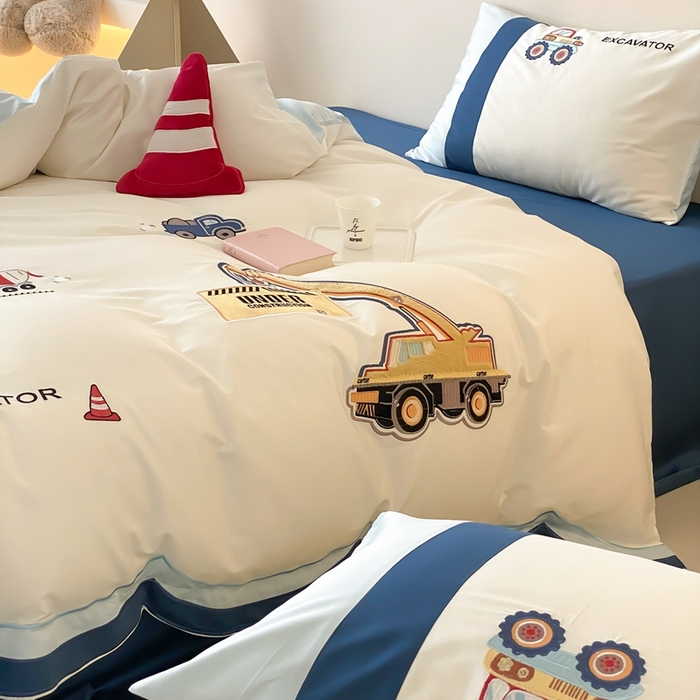 91家纺网 家纺一手货源 找家纺 （总）星野 2025新款双股澳棉长绒棉四件套-工程小分队