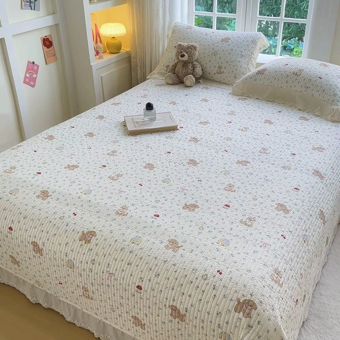 91家纺网 家纺一手货源 找家纺 岚吉家纺 2025新款全棉棉花床盖四件套 蘑菇狗