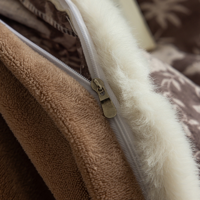 91家纺网 家纺一手货源 找家纺 迷尚家居 2025新款复古色织棉麻牛奶绒棉加绒四件套 枫林晚-绒