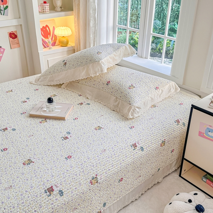 91家纺网 家纺一手货源 找家纺 岚吉家纺 2025新款全棉棉花床盖四件套 兔菲菲