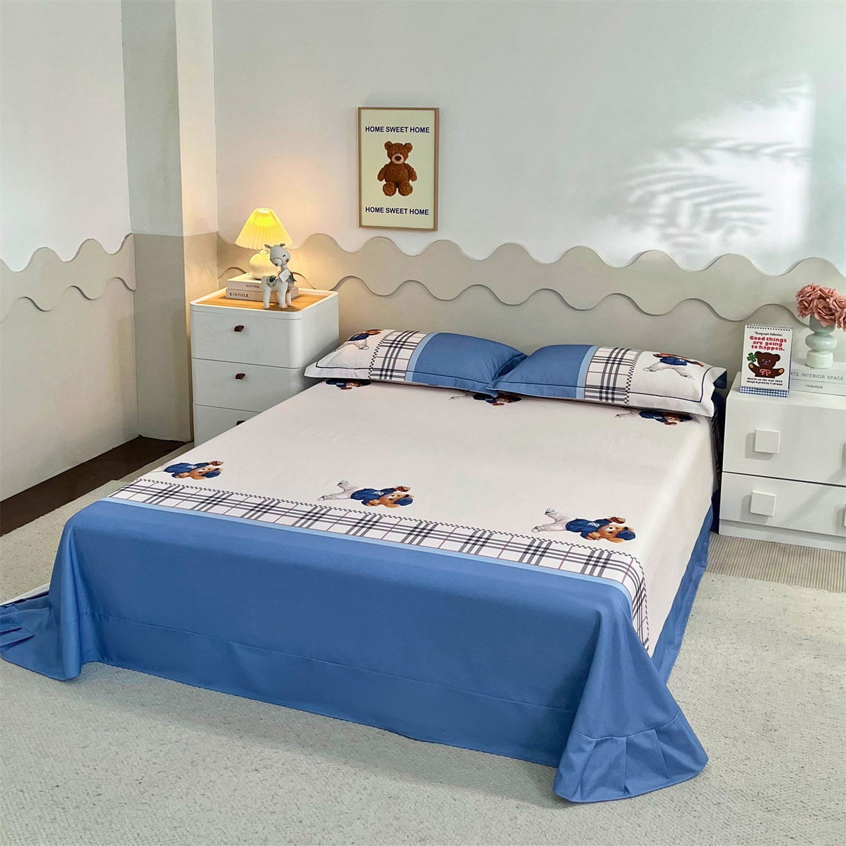 91家纺网 家纺一手货源 找家纺 曼秀琳 2025秋冬新款全棉磨毛印花四件套 巴克队长-兰