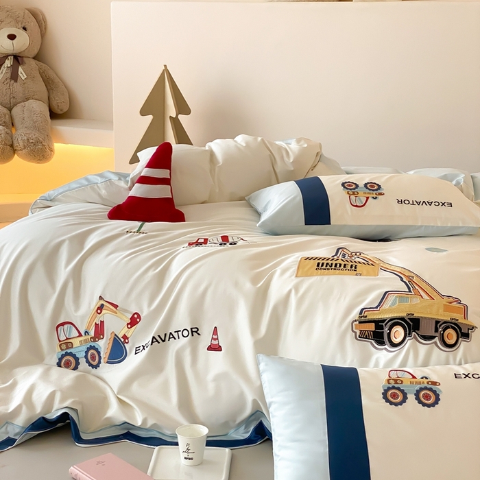 91家纺网 家纺一手货源 找家纺 （总）星野 2025新款双股澳棉长绒棉四件套-工程小分队