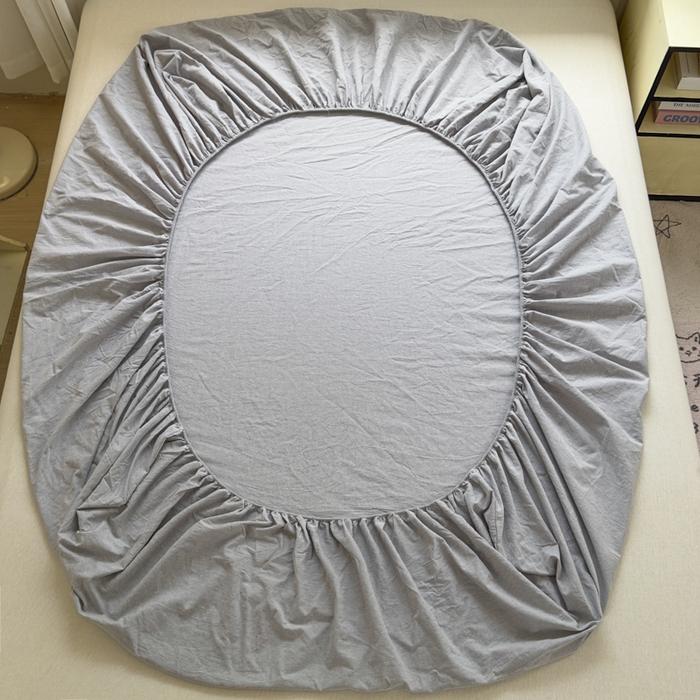 91家纺网 家纺一手货源 找家纺 （总）晚依家纺 2025新款A类色织全棉纯棉水洗棉床笠单件纯棉格子纯色学生宿舍定制定做