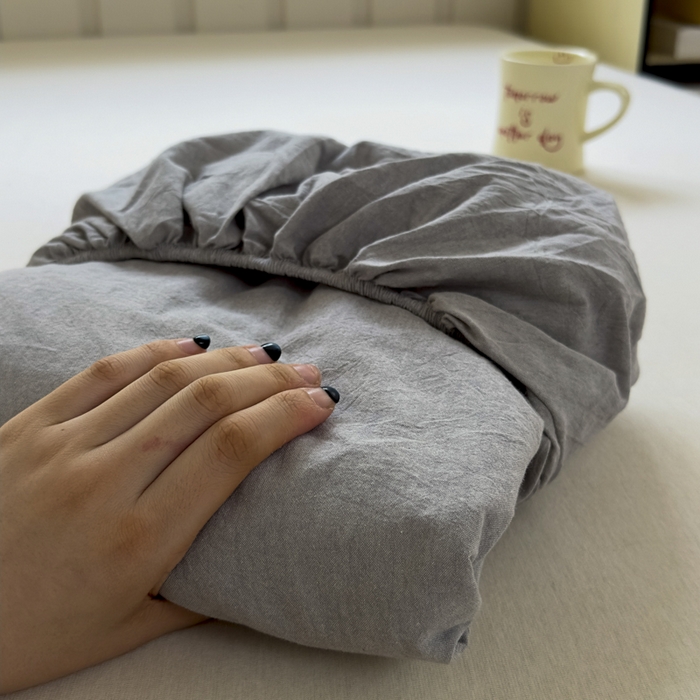 91家纺网 家纺一手货源 找家纺 （总）晚依家纺 2025新款A类色织全棉纯棉水洗棉床笠单件纯棉格子纯色学生宿舍定制定做