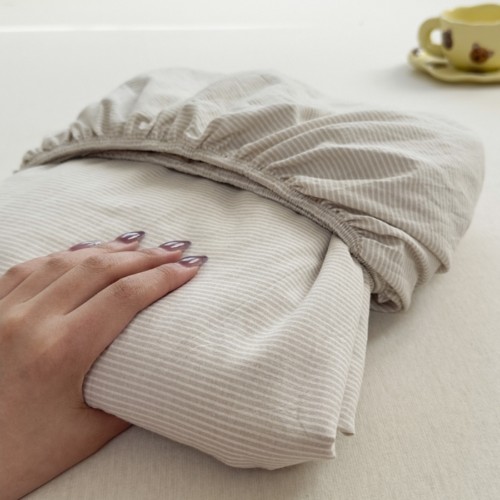 91家纺网 家纺一手货源 找家纺 （总）晚依家纺 2025新款A类色织全棉纯棉水洗棉床笠单件纯棉格子纯色学生宿舍定制定做