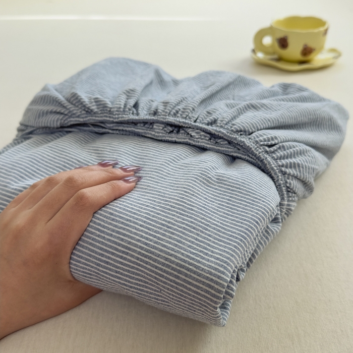 91家纺网 家纺一手货源 找家纺 （总）晚依家纺 2025新款A类色织全棉纯棉水洗棉床笠单件纯棉格子纯色学生宿舍定制定做