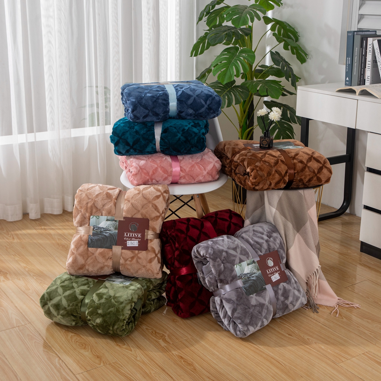 （总）来菲毛毯 2025新款3D压花头等舱提花云毯毛毯毯子