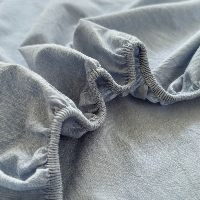 91家纺网 家纺一手货源 找家纺 晚依家纺 2025新款A类色织全棉纯棉水洗棉床笠单件纯棉格子纯色学生宿舍定制定做 纯色-浅蓝