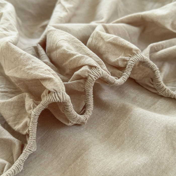 91家纺网 家纺一手货源 找家纺 晚依家纺 2025新款A类色织全棉纯棉水洗棉床笠单件纯棉格子纯色学生宿舍定制定做 纯色-土密