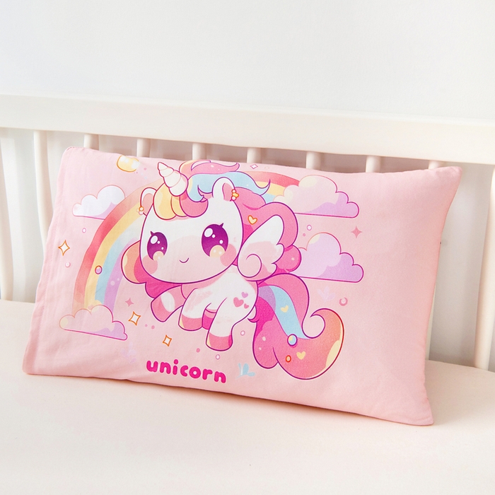 91家纺网 家纺一手货源 找家纺 梵赫 2025新款纯棉A类50*50数码卡通大版婴童套件幼儿园三件套 小马萌萌