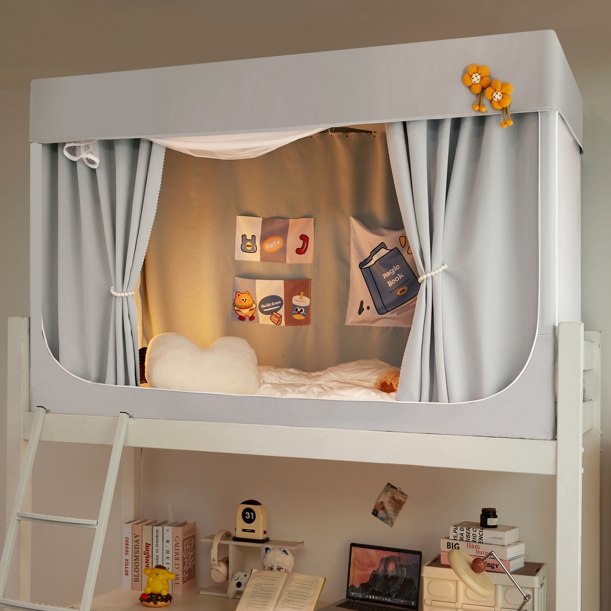 91家纺网 家纺一手货源 找家纺 （总）夏彩 2025新款棉麻雪纺绣花防遮光铁艺烤漆学生蚊帐-88627