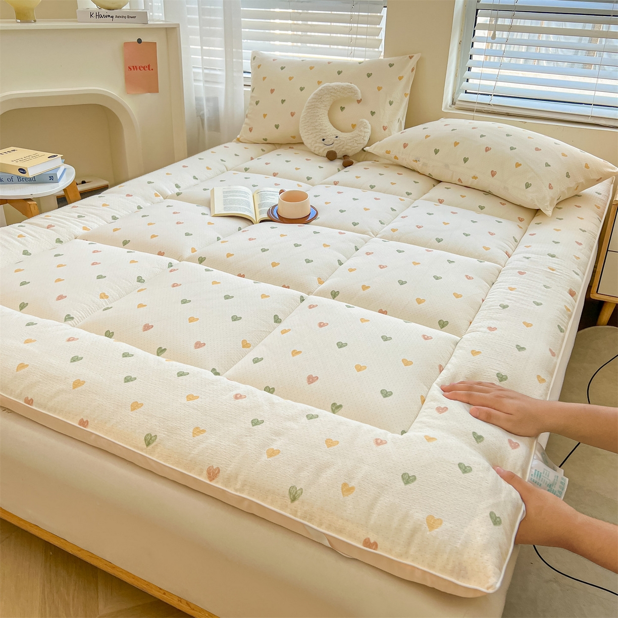 91家纺网 家纺一手货源 找家纺 （总）雯豆2025秋冬新品棉花床褥床垫床护垫加厚双层纱学学生宿舍床褥子