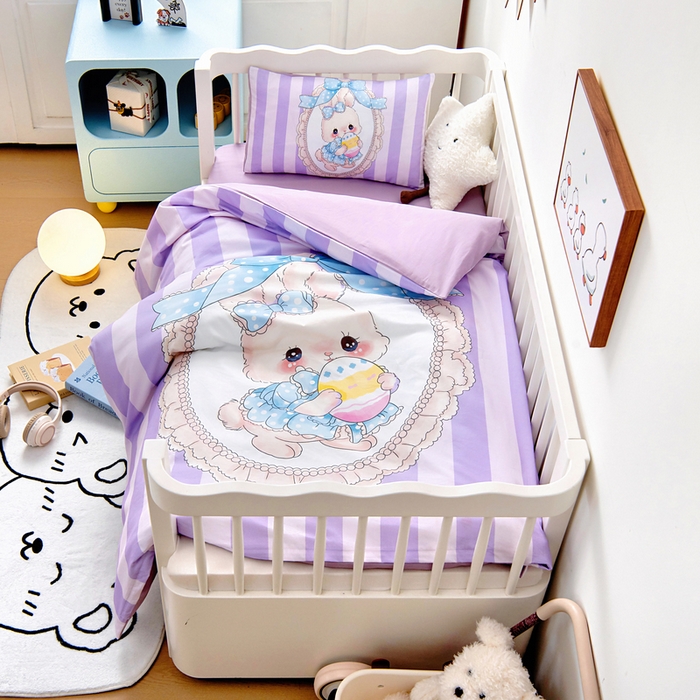 梵赫 2025新款纯棉A类50*50数码卡通大版婴童套件幼儿园三件套 菲菲兔