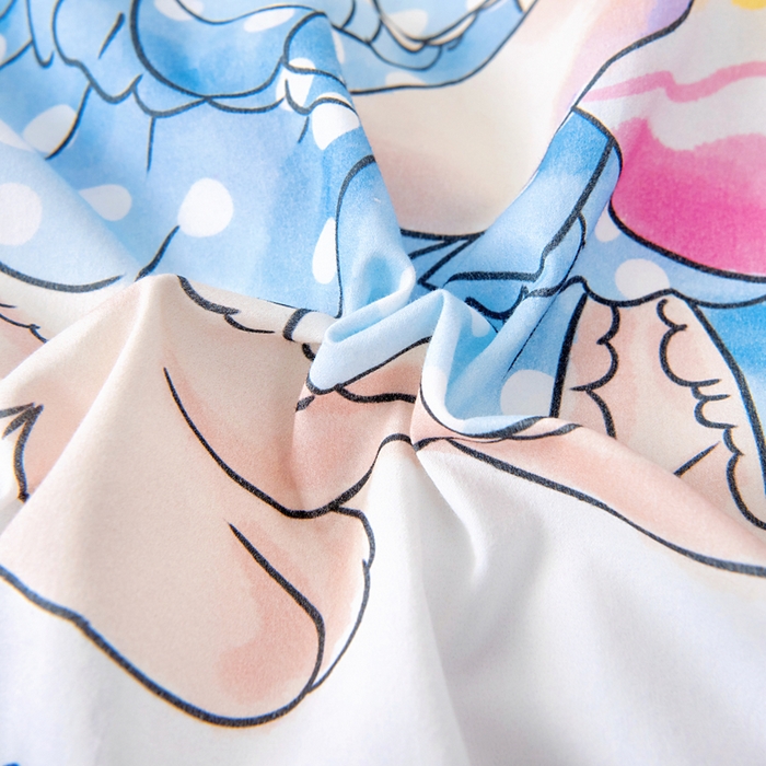 91家纺网 家纺一手货源 找家纺 梵赫 2025新款纯棉A类50*50数码卡通大版婴童套件幼儿园三件套 菲菲兔