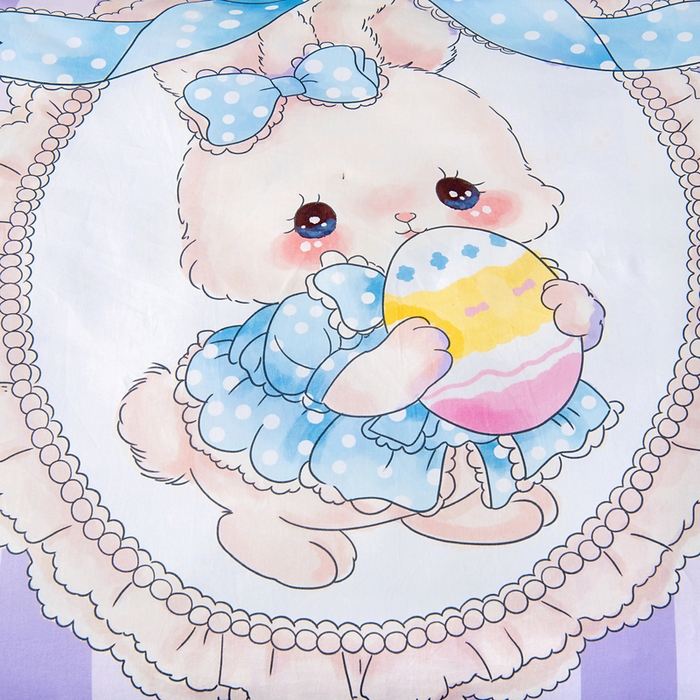 91家纺网 家纺一手货源 找家纺 梵赫 2025新款纯棉A类50*50数码卡通大版婴童套件幼儿园三件套 菲菲兔