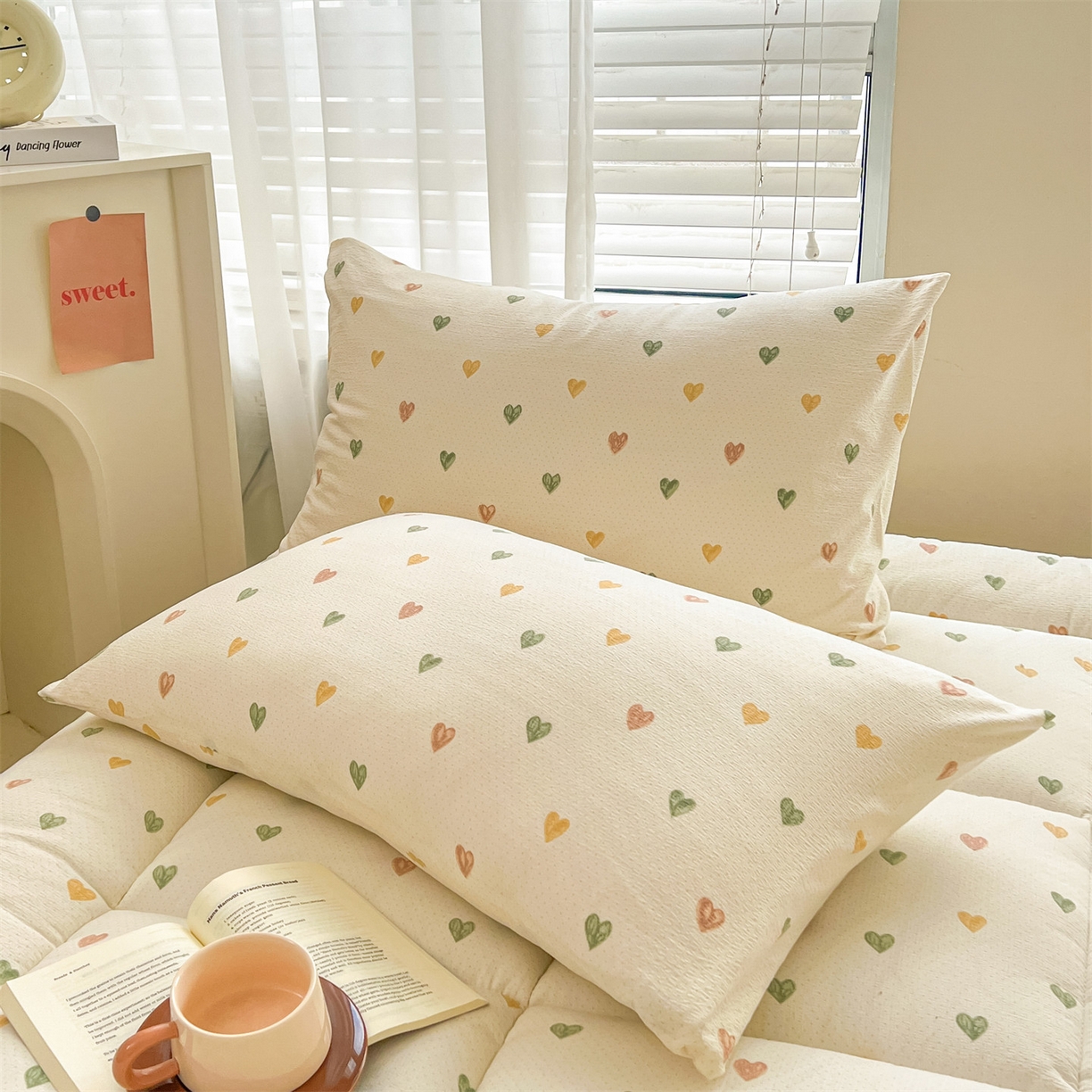 91家纺网 家纺一手货源 找家纺 雯豆2025秋冬新品棉花床褥床垫床护垫加厚双层纱学学生宿舍床褥子 棉花床褥-爱心