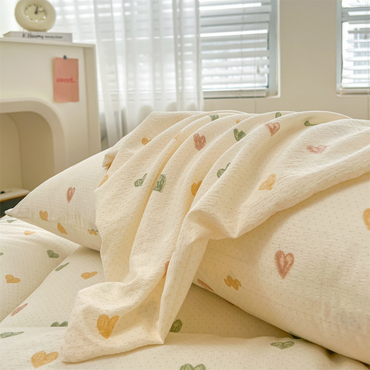 91家纺网 家纺一手货源 找家纺 雯豆2025秋冬新品棉花床褥床垫床护垫加厚双层纱学学生宿舍床褥子 棉花床褥-爱心