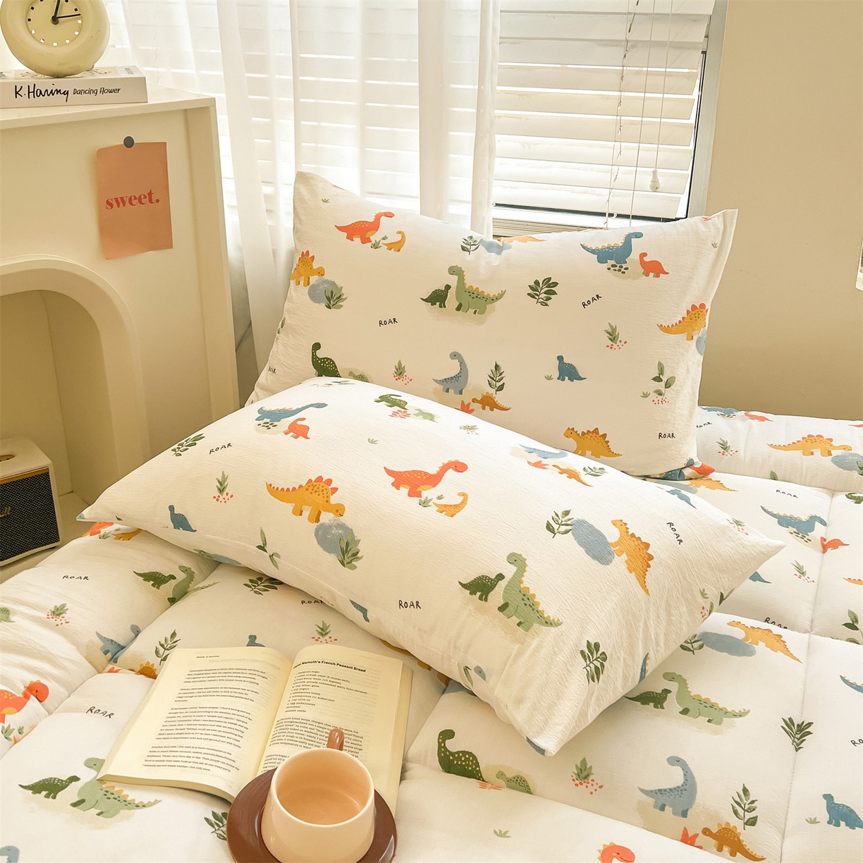 91家纺网 家纺一手货源 找家纺 雯豆2025秋冬新品棉花床褥床垫床护垫加厚双层纱学学生宿舍床褥子 棉花床褥-恐龙