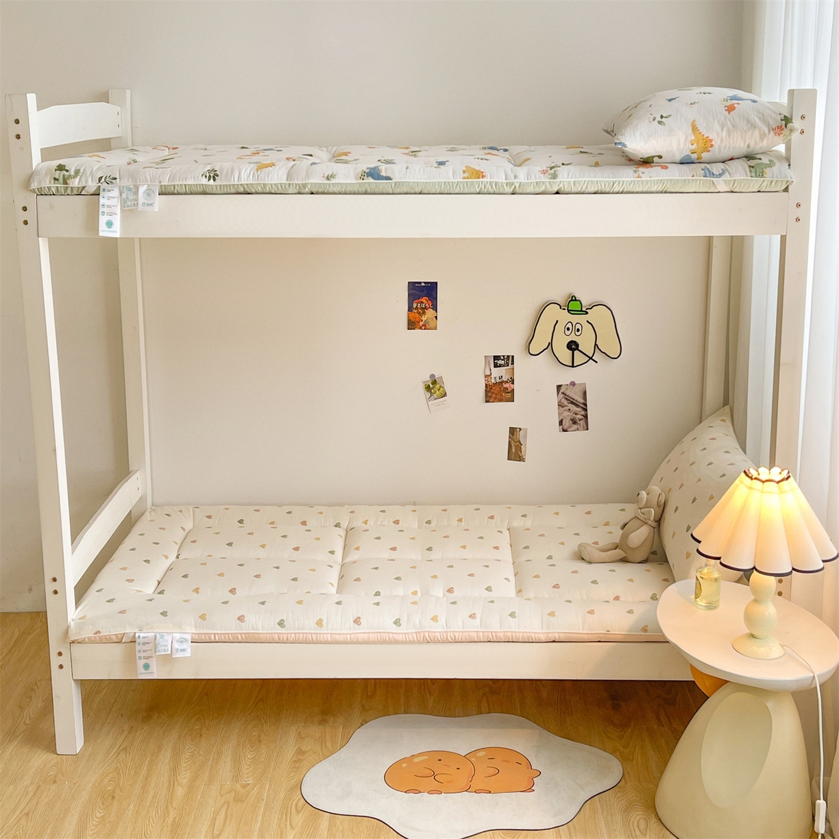 91家纺网 家纺一手货源 找家纺 雯豆2025秋冬新品棉花床褥学生宿舍床垫床护垫加厚双层纱大学生床褥子 棉花床褥-爱心