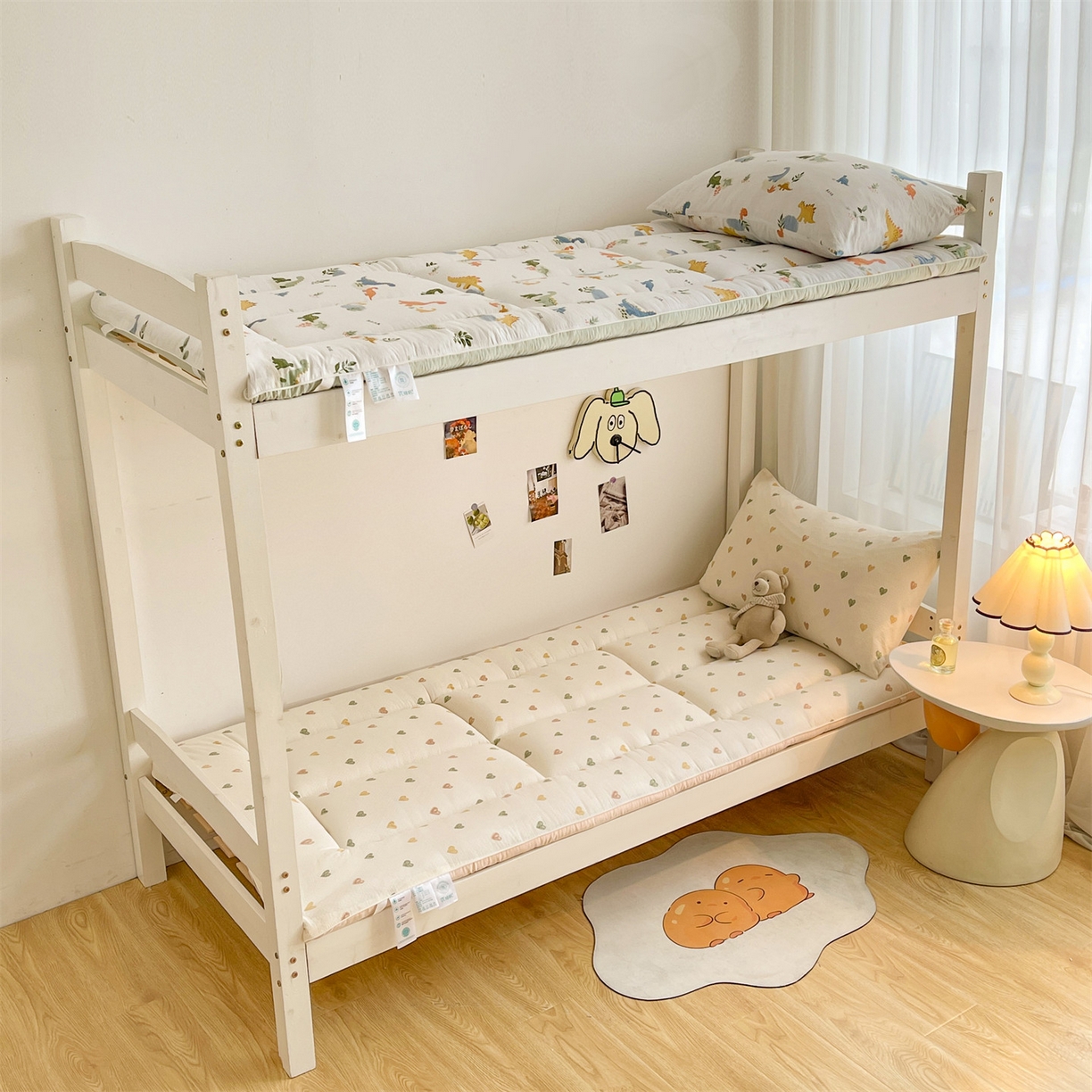 91家纺网 家纺一手货源 找家纺 雯豆2025秋冬新品棉花床褥学生宿舍床垫床护垫加厚双层纱大学生床褥子 棉花床褥-爱心