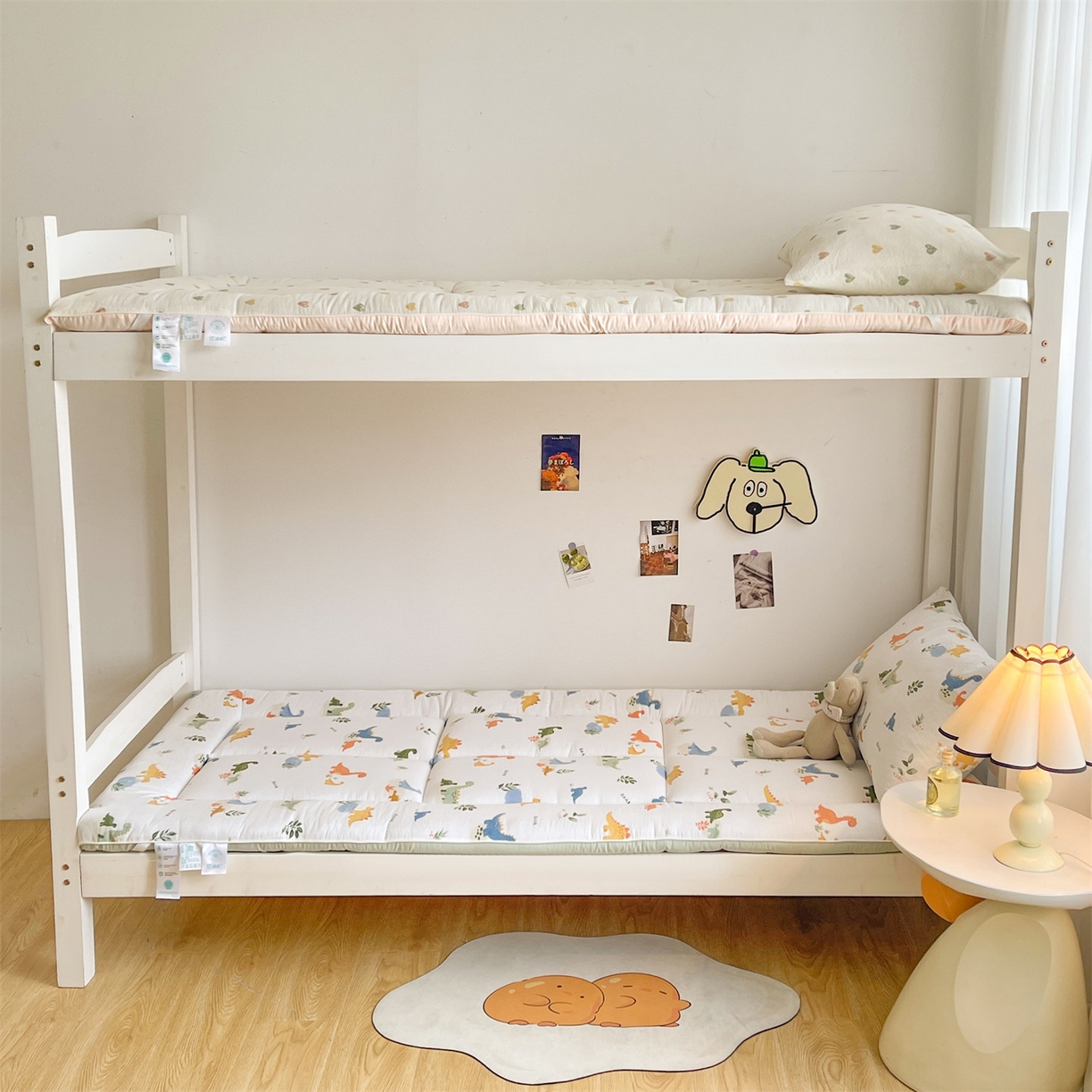 91家纺网 家纺一手货源 找家纺 雯豆2025秋冬新品棉花床褥学生宿舍床垫床护垫加厚双层纱大学生床褥子 棉花床褥-恐龙