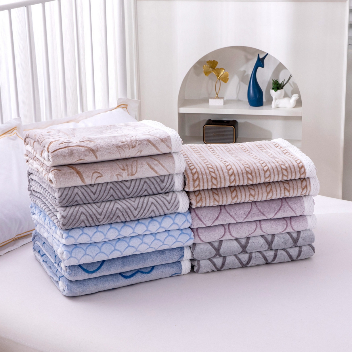 91家纺网 家纺一手货源 找家纺 （总）来菲毛毯 2025新款3D雕花法兰绒毛毯