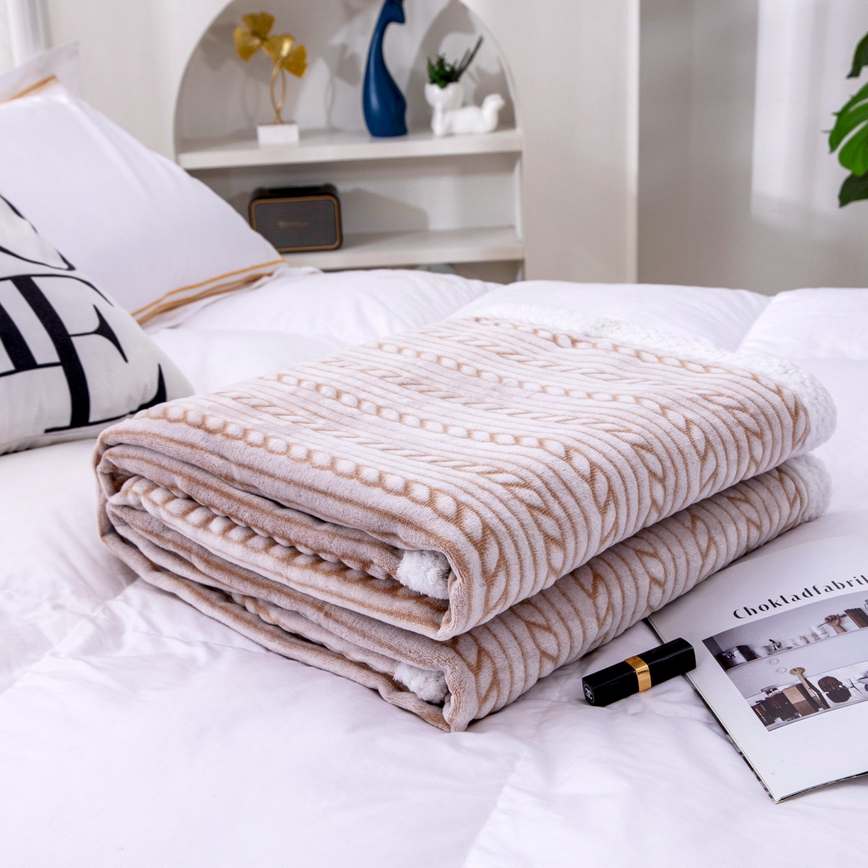 91家纺网 家纺一手货源 找家纺 来菲毛毯 2025新款3D雕花法兰绒毛毯 麻花