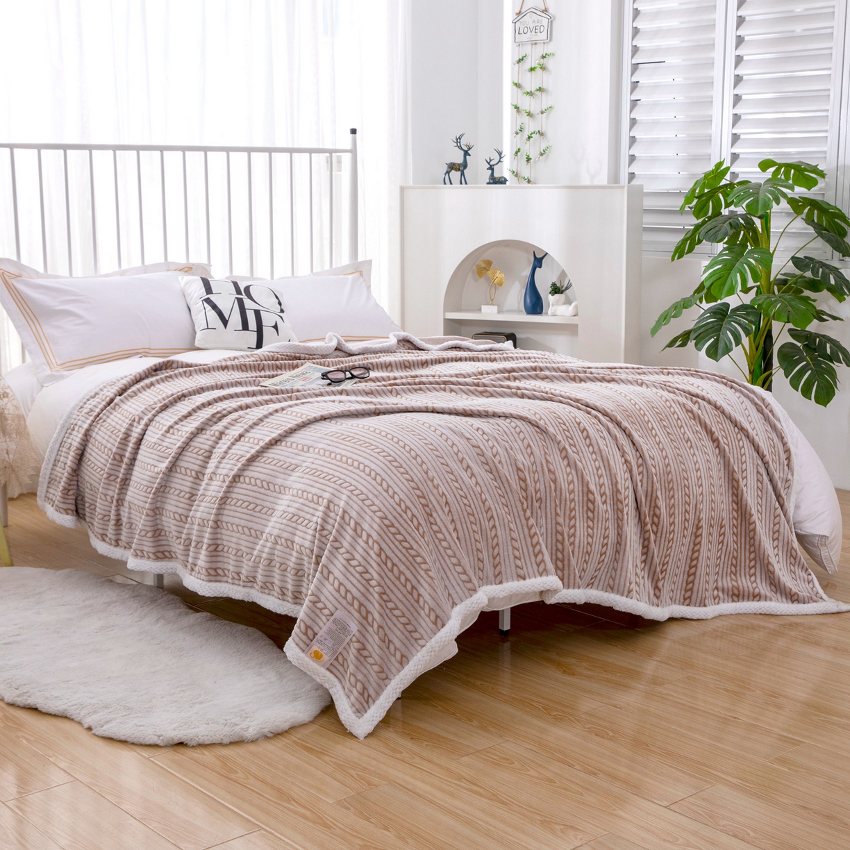 91家纺网 家纺一手货源 找家纺 来菲毛毯 2025新款3D雕花法兰绒毛毯 麻花