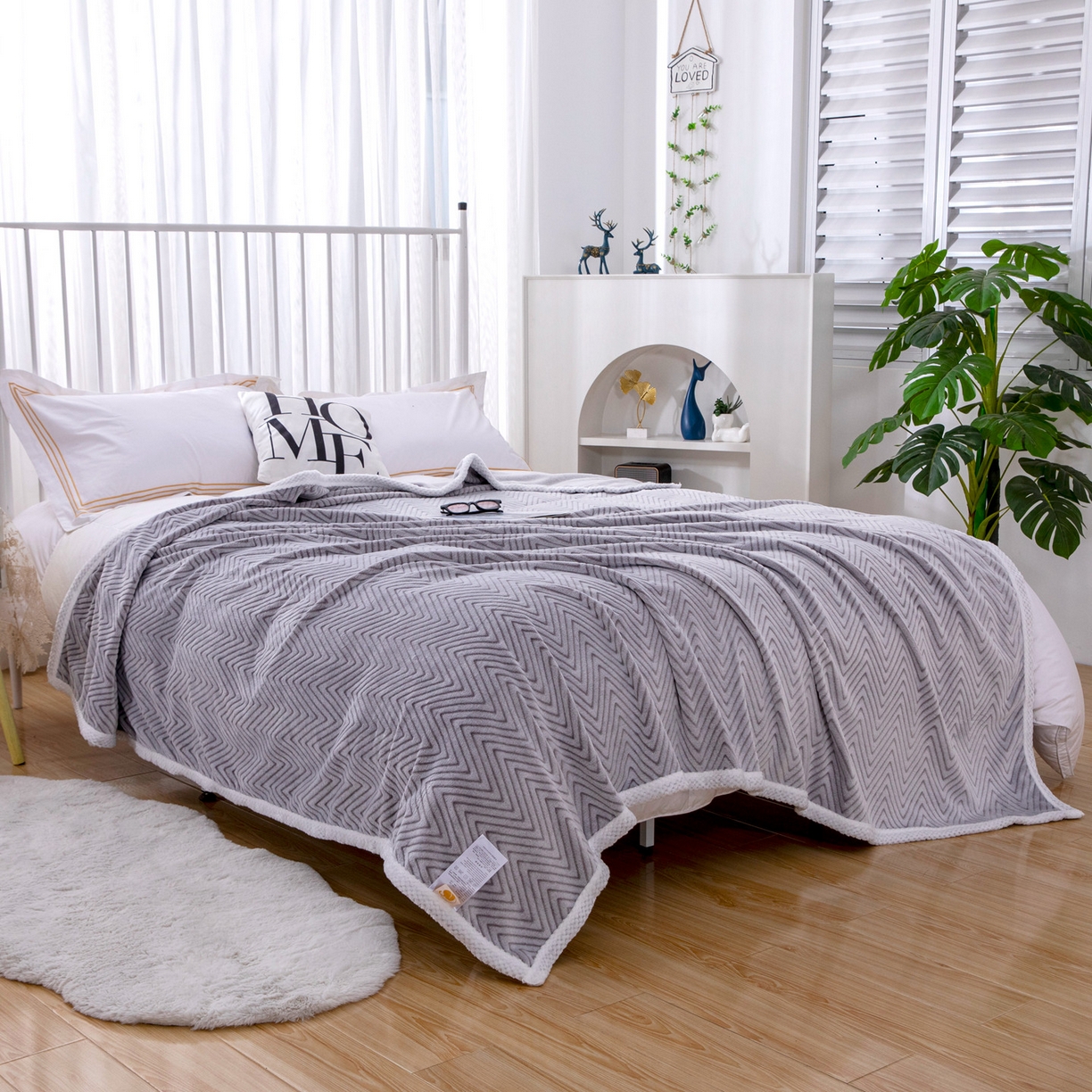 91家纺网 家纺一手货源 找家纺 来菲毛毯 2025新款3D雕花法兰绒毛毯 山陵