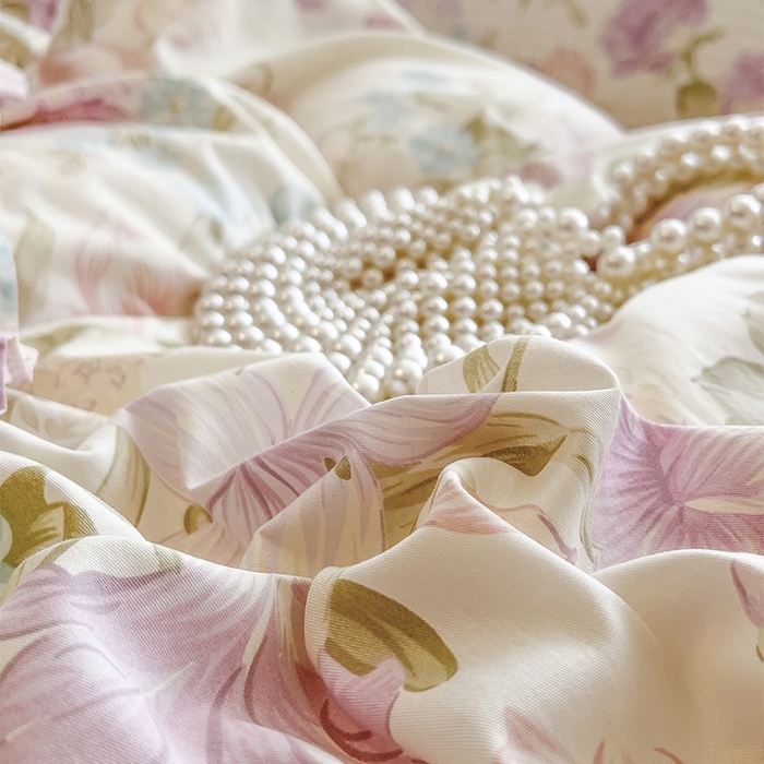 91家纺网 家纺一手货源 找家纺 （总）瑞宝 2025新款法式全棉纯棉印花床裙四件套