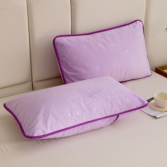 91家纺网 家纺一手货源 找家纺 茗婷2025茗婷水晶绒保暖防水枕套供跨境外贸亚马逊外贸尺寸不支持退货 丁香紫