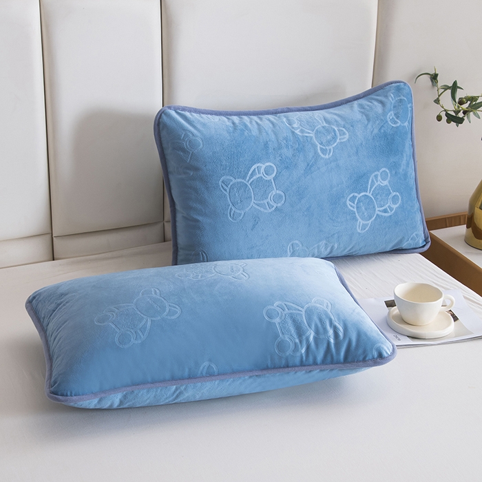 91家纺网 家纺一手货源 找家纺 茗婷2025茗婷水晶绒保暖防水枕套供跨境外贸亚马逊外贸尺寸不支持退货 湖蓝色