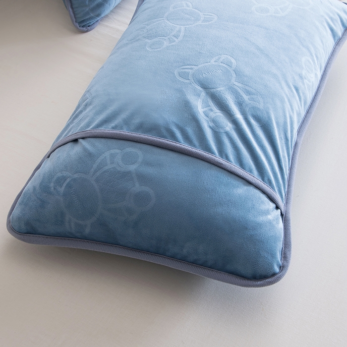 91家纺网 家纺一手货源 找家纺 茗婷2025茗婷水晶绒保暖防水枕套供跨境外贸亚马逊外贸尺寸不支持退货 湖蓝色