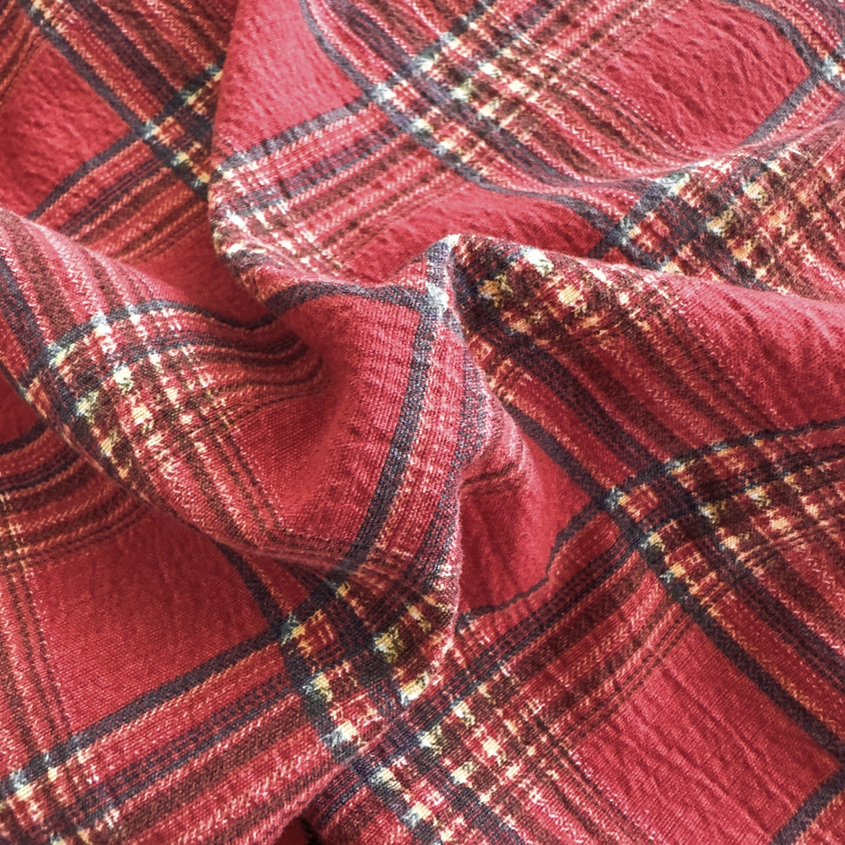 91家纺网 家纺一手货源 找家纺 （总）亨通家纺 2025新款复古原麻双层纱格子系列四件套