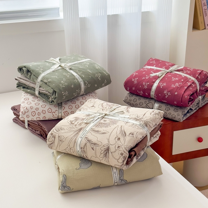 （总）亨通家纺 2025新款复古原麻双层纱臻至系列四件套