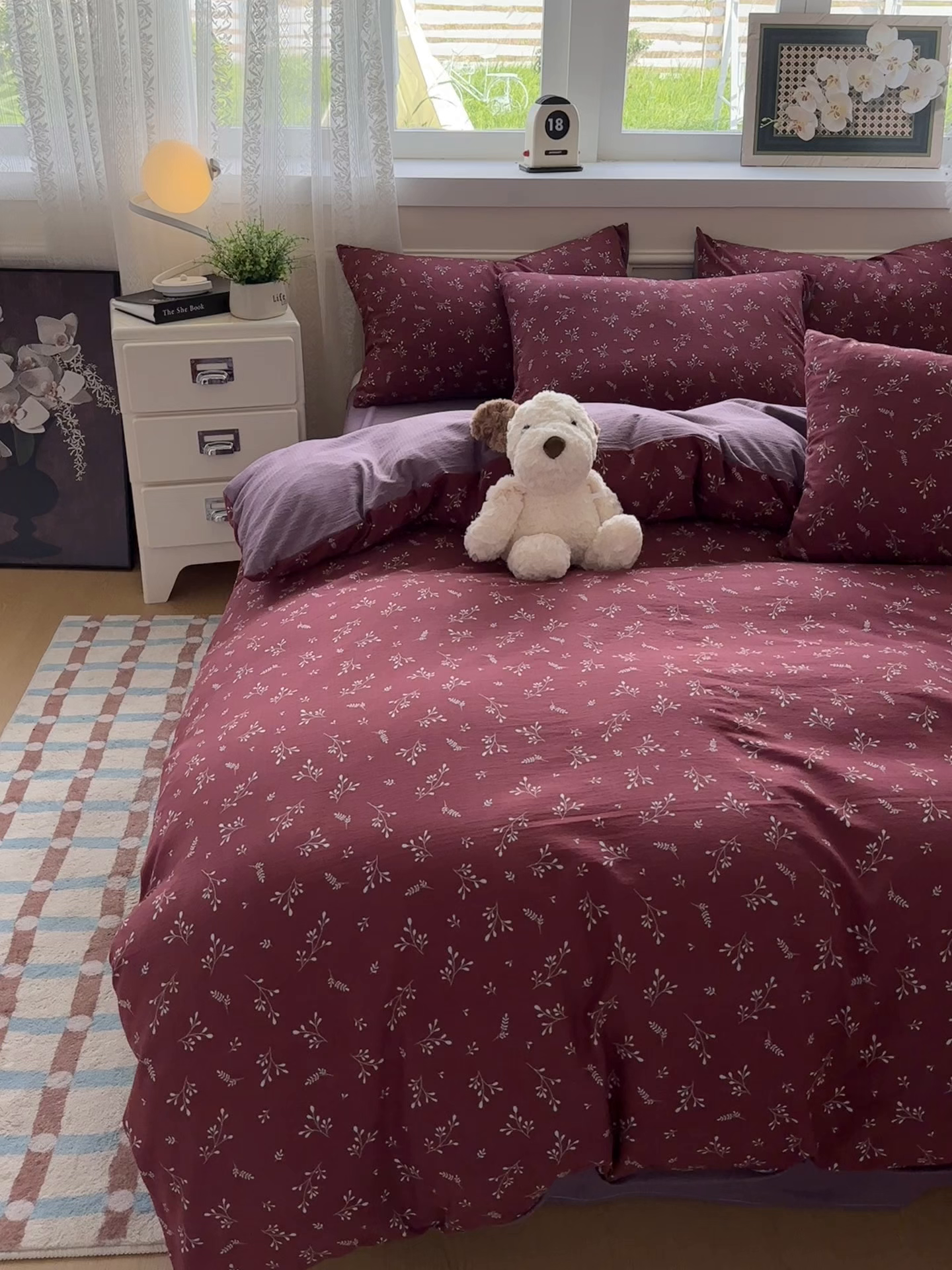 91家纺网 家纺一手货源 找家纺 亨通家纺 2025新款复古原麻双层纱臻至系列四件套 绯色花蔓