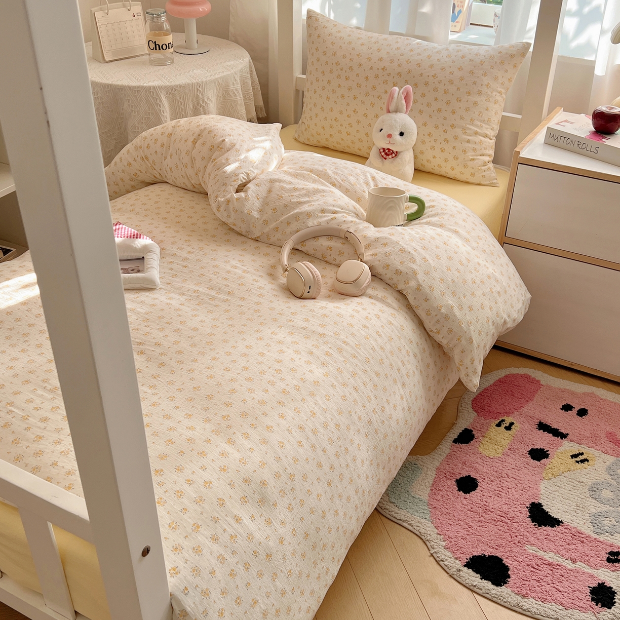 91家纺网 家纺一手货源 找家纺 （总）韩巢家纺 2025新款双层纱学生季床铺单件被套宿舍寝室上下铺三件套