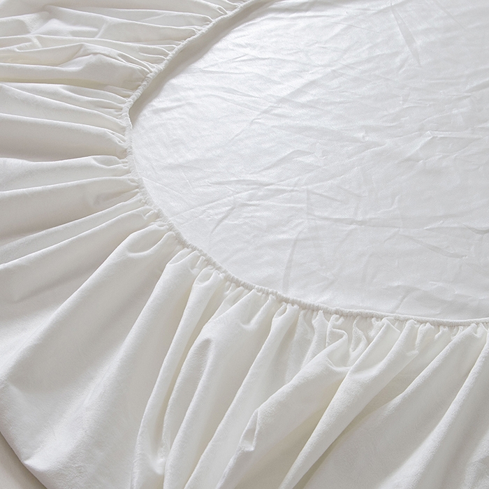 91家纺网 家纺一手货源 找家纺 茗婷2025水晶绒保暖防水床笠供跨境外贸亚马逊外贸尺寸不支持退货 典雅白