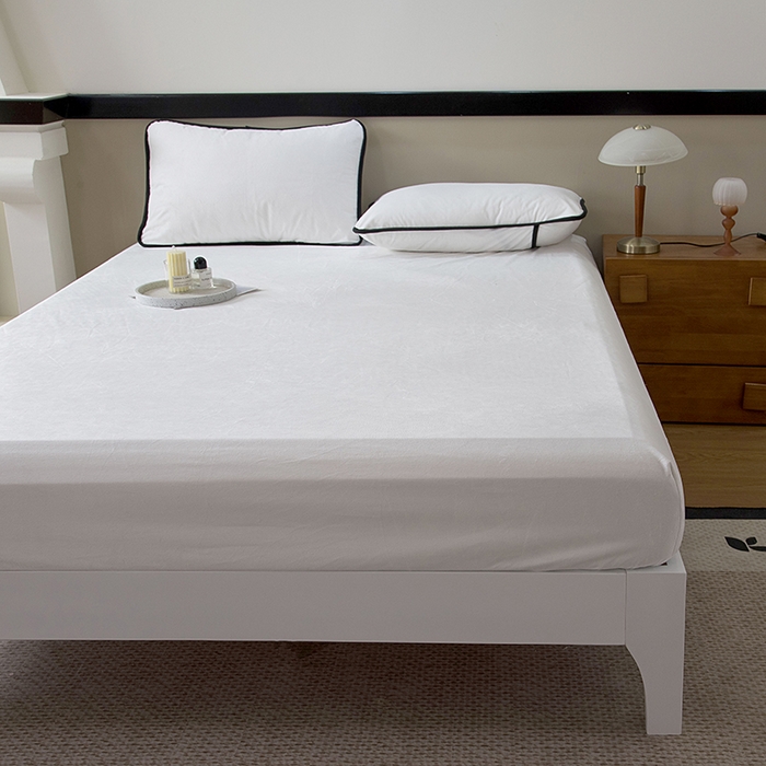 91家纺网 家纺一手货源 找家纺 茗婷2025水晶绒保暖防水床笠供跨境外贸亚马逊外贸尺寸不支持退货 典雅白