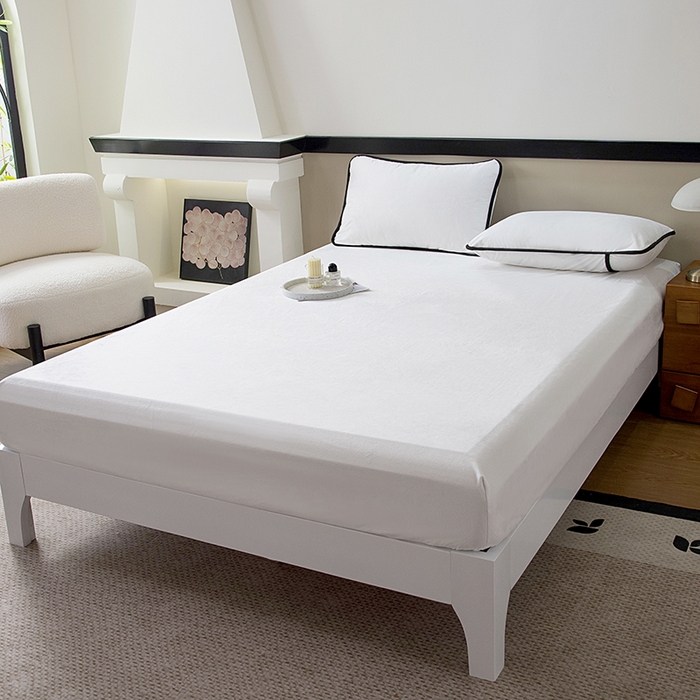 91家纺网 家纺一手货源 找家纺 茗婷2025水晶绒保暖防水床笠供跨境外贸亚马逊外贸尺寸不支持退货 典雅白