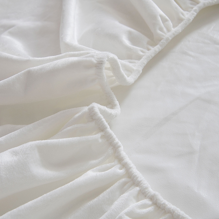 91家纺网 家纺一手货源 找家纺 茗婷2025水晶绒保暖防水床笠供跨境外贸亚马逊外贸尺寸不支持退货 典雅白