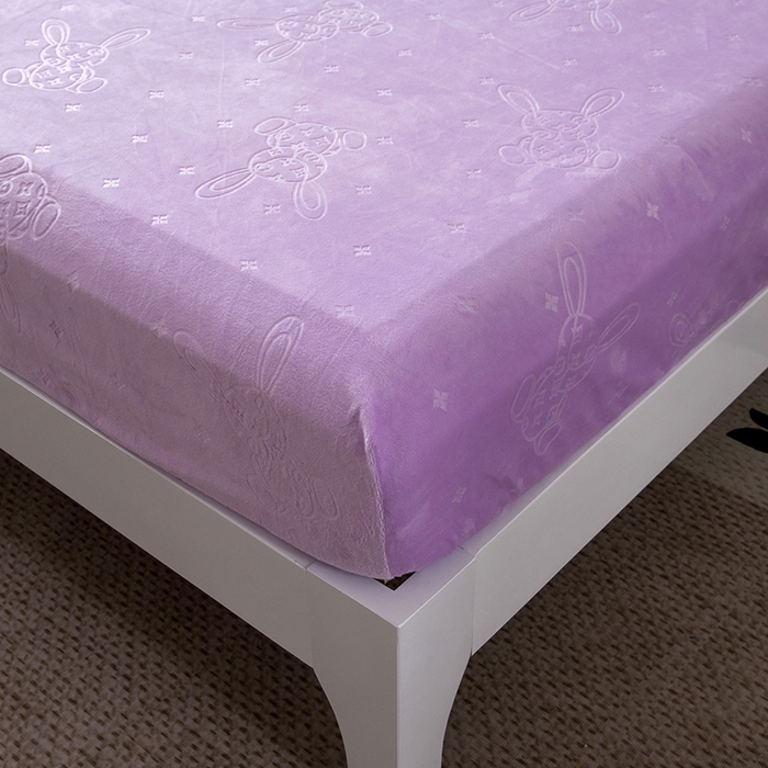 91家纺网 家纺一手货源 找家纺 茗婷2025水晶绒保暖防水床笠供跨境外贸亚马逊外贸尺寸不支持退货 丁香紫