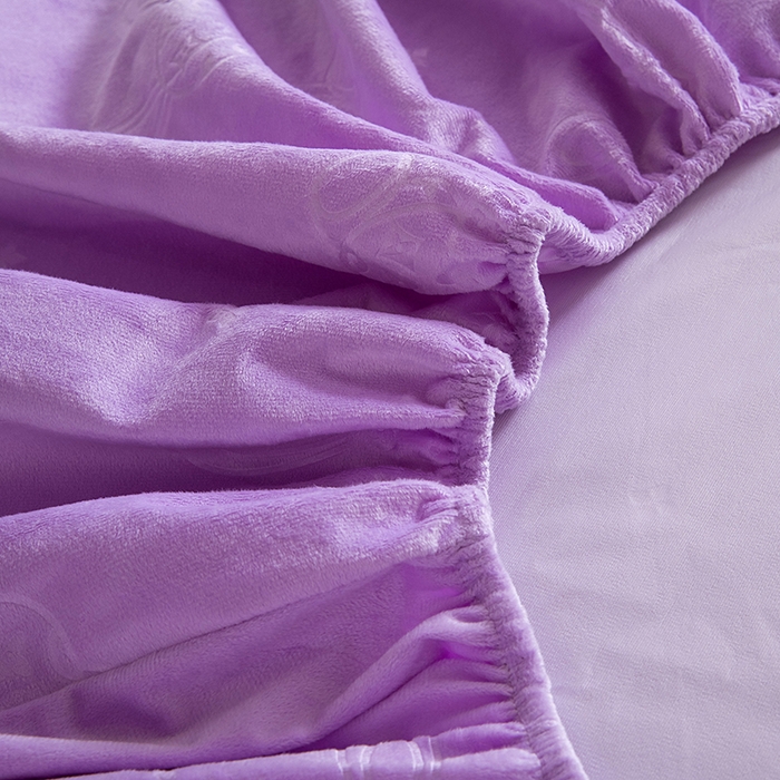 91家纺网 家纺一手货源 找家纺 茗婷2025水晶绒保暖防水床笠供跨境外贸亚马逊外贸尺寸不支持退货 丁香紫