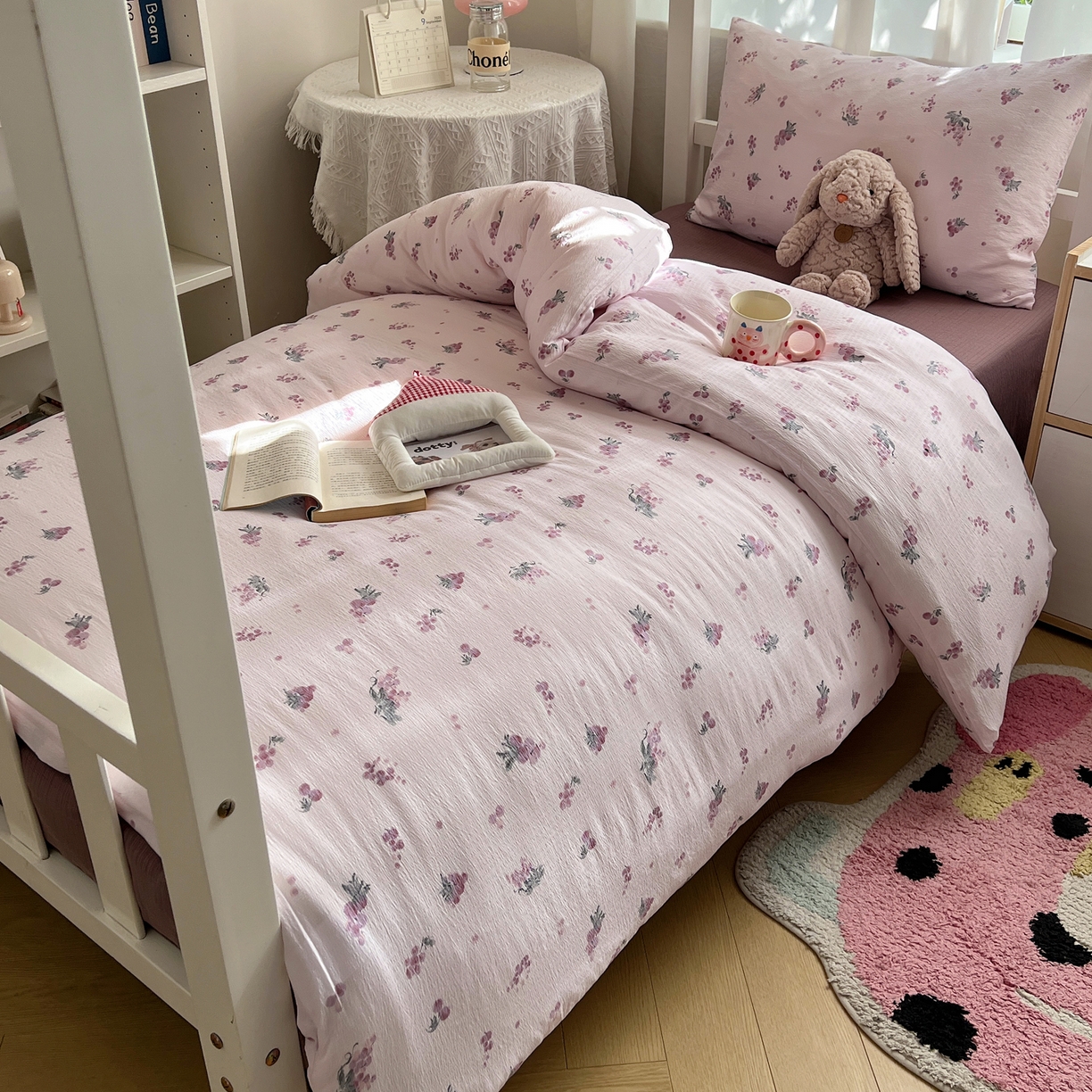 91家纺网 家纺一手货源 找家纺 （总）韩巢家纺 2025新款双层纱学生季床铺单件被套宿舍寝室上下铺三件套