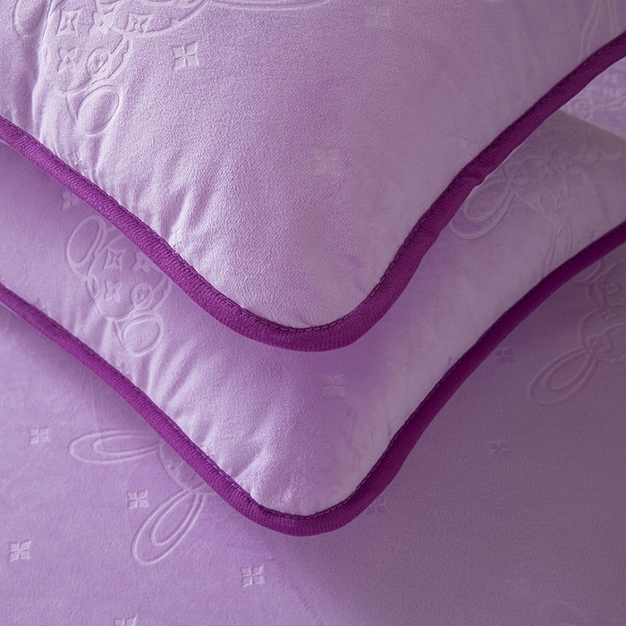 91家纺网 家纺一手货源 找家纺 茗婷2025水晶绒保暖防水床笠供跨境外贸亚马逊外贸尺寸不支持退货 丁香紫