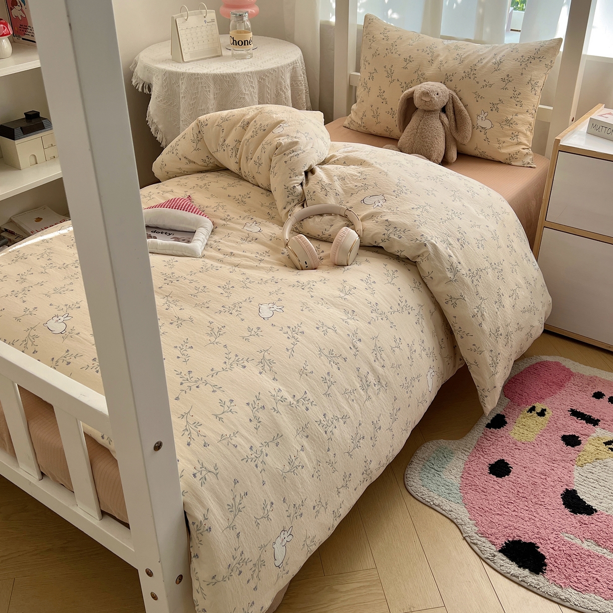 91家纺网 家纺一手货源 找家纺 （总）韩巢家纺 2025新款双层纱学生季床铺单件被套宿舍寝室上下铺三件套