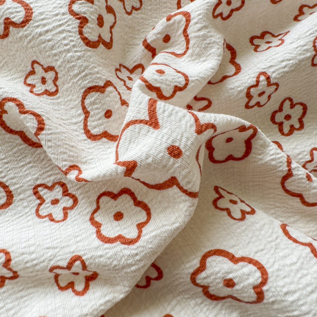 91家纺网 家纺一手货源 找家纺 亨通家纺 2025新款复古原麻双层纱臻至系列四件套 蝴蝶结花-橘